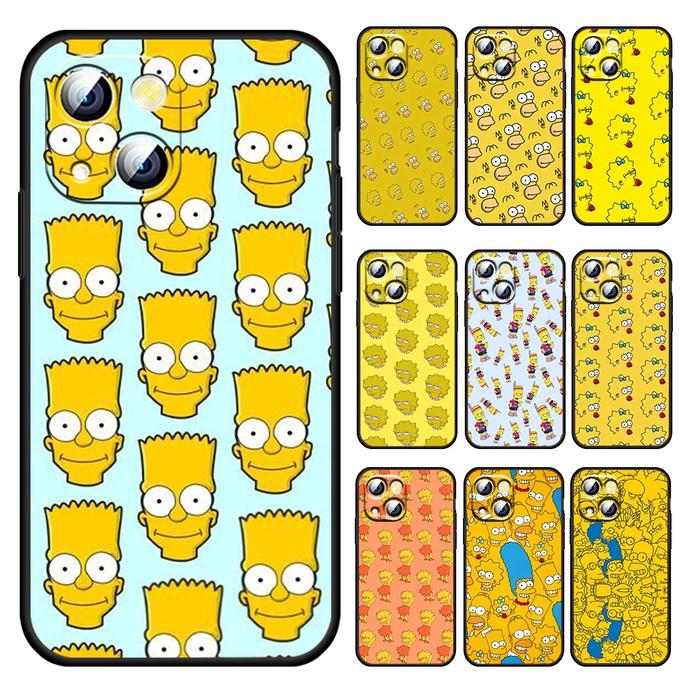 

The Simpsons Donut For Apple iPhone 13 12 11 Pro mini XS MAX XR X 7 8 6 5S Plus Silicone Soft Black Phone Case