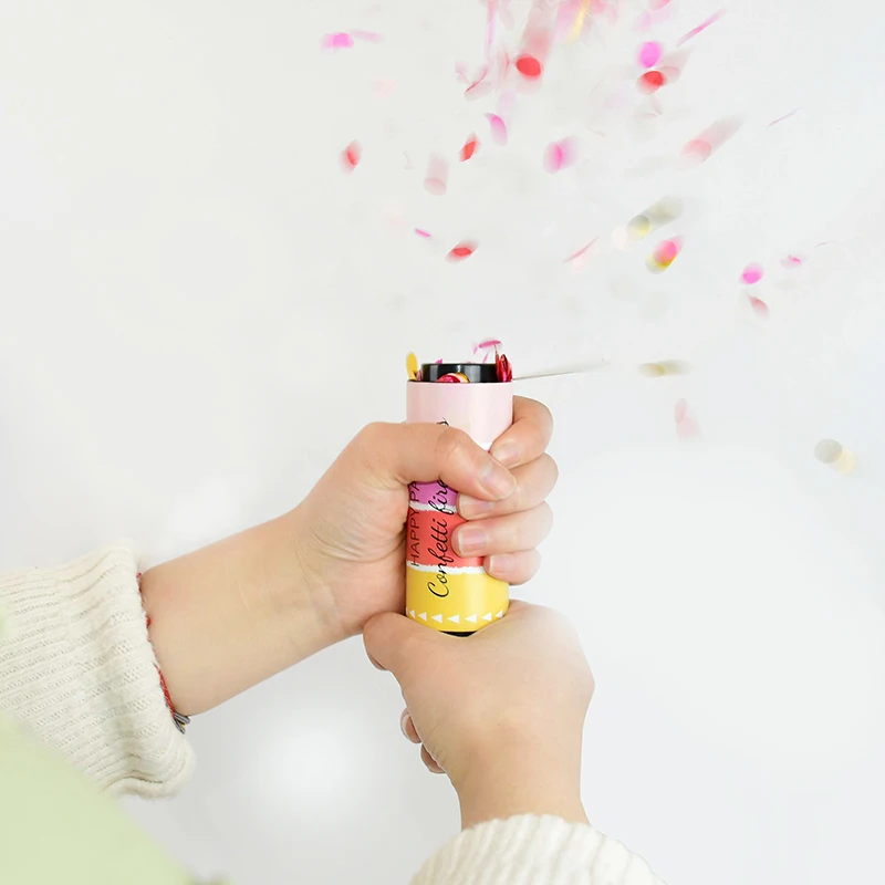 

1Pc Confetti Party Push Poppers Handheld Fireworks birthday party wedding Celebration baby shower Gender Reveal Decorations