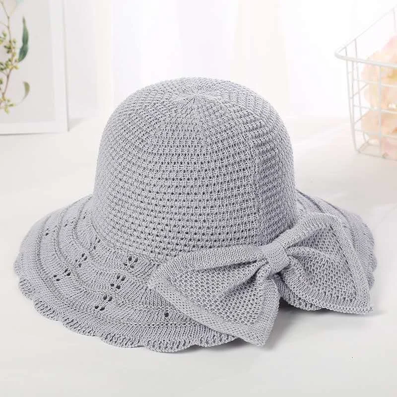 

Bowknot female hat fashion sunscreen hat seaside knitted sunscreen open sun hat