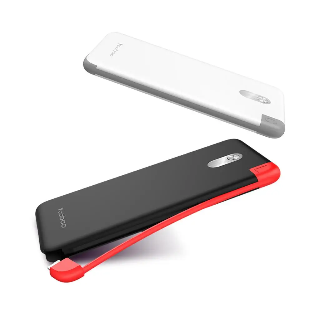 Yoobao S5K 5000 мАч встроенный съемный кабель внешний аккумулятор ультратонкое