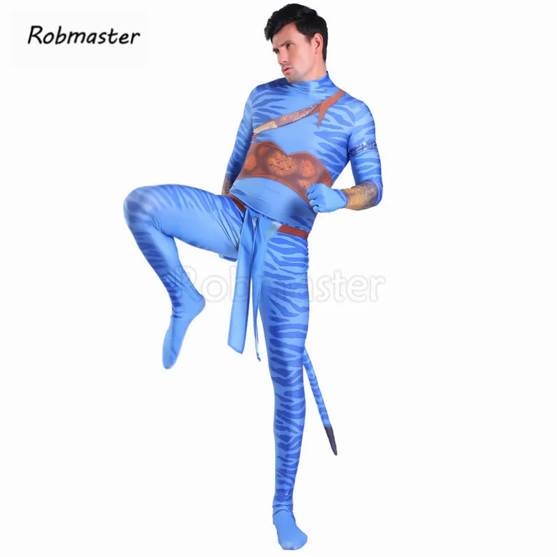 Mens Kids Boys Movie Avatar 2 Jake Sully Cosplay Costume Spandex Zentai Bodysuit Jumpsuits Battle Suit Halloween | Тематическая