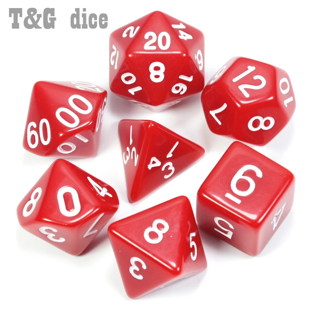 Самая низкая цена! 7 шт./компл. акриловые полигедрические игры TRPG для DND