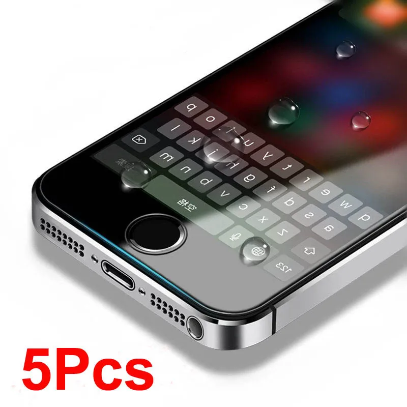 5 шт./лот стекло на iPhone 5s закаленное для iphone 8 7 6 plus защитное x xs max Защитная пленка