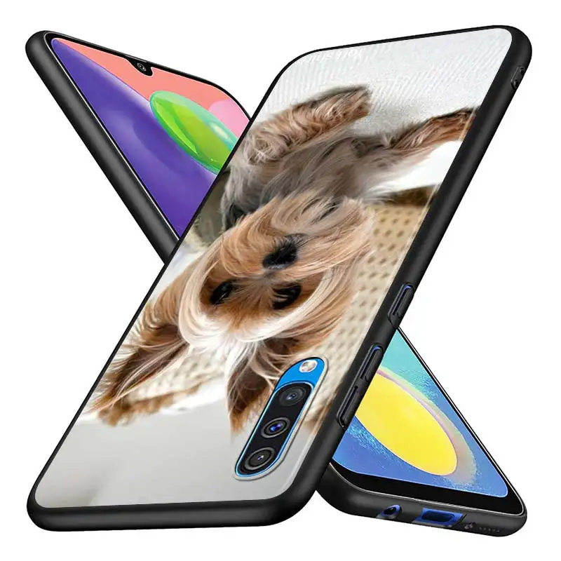 

yorkshire terrier dog puppy for Samsung Note 20 Ultra Plus A71 A51 5G A21S A41 A31 A10 M60S M40 M30 M20 M10S Black Phone Case