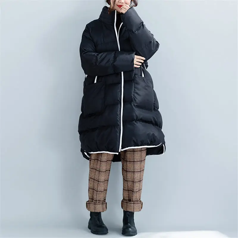 Зеленая Женская парка зимняя куртка большого размера d Толстая теплая ватная для