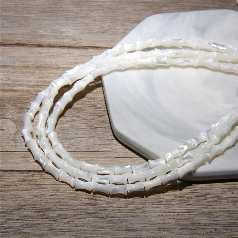 Оптовая продажа дневные жемчужные бусины бамбуковые белые для изготовления