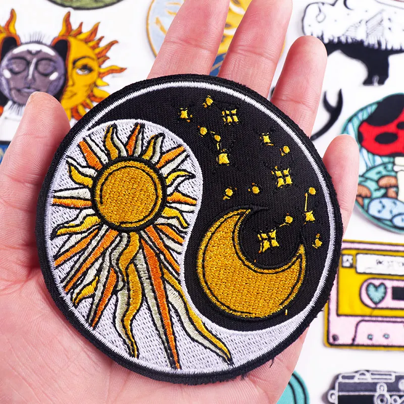 Вышитые солнцезащитные нашивки на одежду сделай сам с аппликацией гор Outdoot для