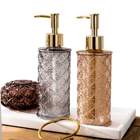280ml glass hand sanitizer bottle retro bathroom soap shampoo shower gel dispenser bottle with abs press head