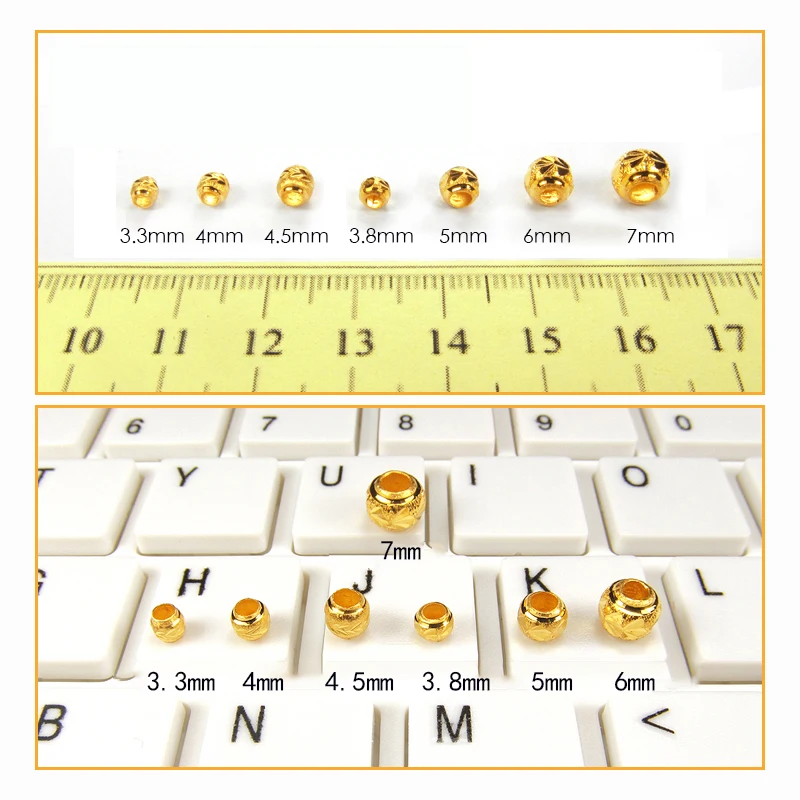 1 шт. кулон из желтого золота 999 пробы 24 к резная бусина на удачу (очень