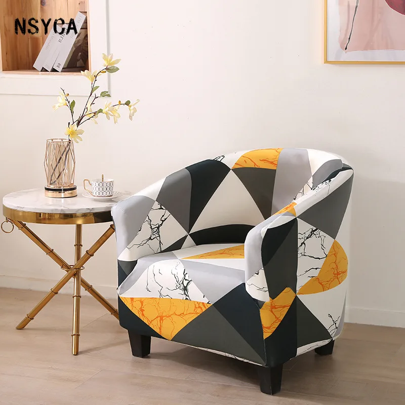 

Elastic Print Single Sofa Chair Cover All-Inclusive Removable Dust Proof Chair Cover Home Decoration Office Chair Armrest Cover
