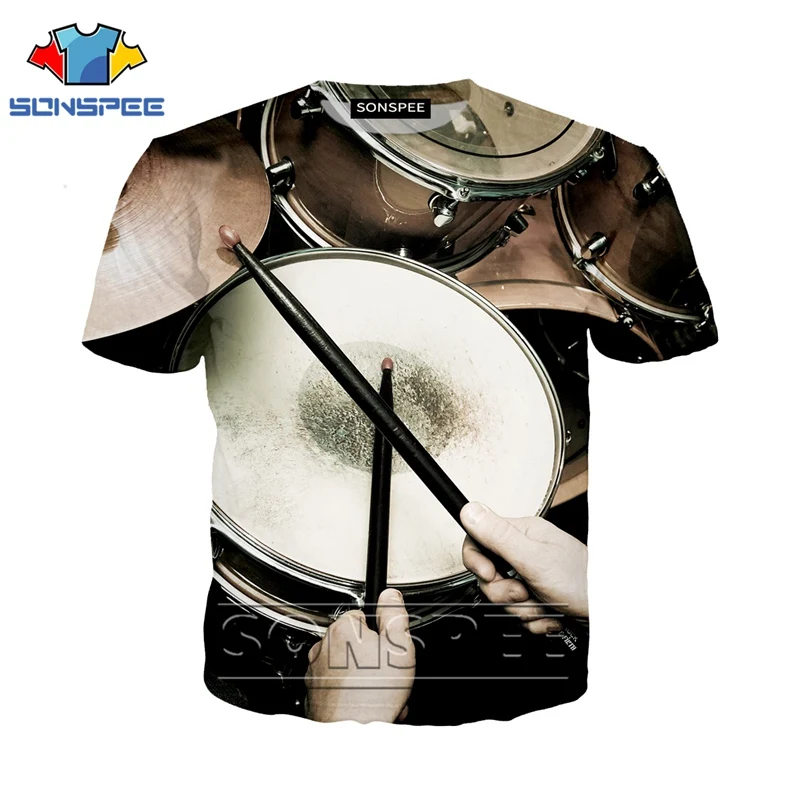 Anime 3d print funny music t shirt Men Women fashion t-shirt drum set sexy kids Harajuku top tee Funny shirts homme tshirt A48 - Цвет: 05