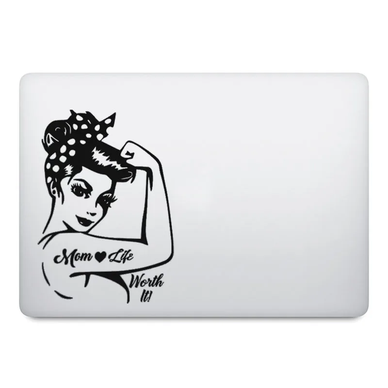 Наклейка для ноутбука Rosie Pinup Mom Life Worth It наклейка Macbook Pro 16 дюймов Air 11 13 Retina 12 14 15 Mac