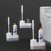 tpr toilet brush rubber head holder cleaning brush for toilet wall hanging floor bathroom cleaning tools with storage