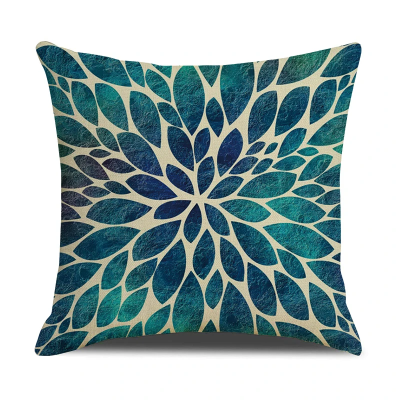 Green Printed Pillow Case Cover Square Polyester Pillowcase 45*45cm Decorative Throw For Home Decoration | Дом и сад