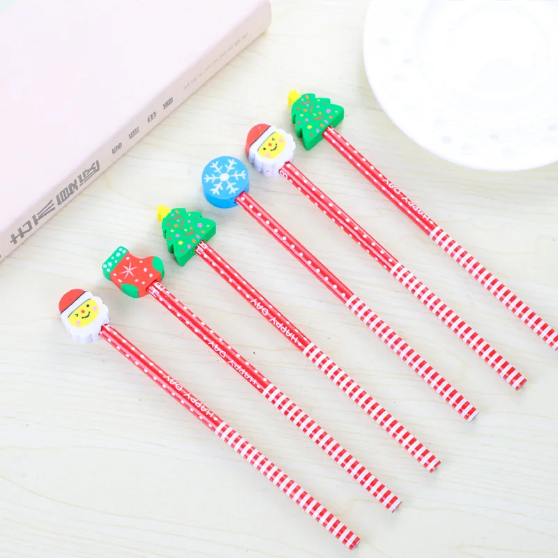 Мультяшные карандаши с рождественской елкой милые чулки ручка для рисования