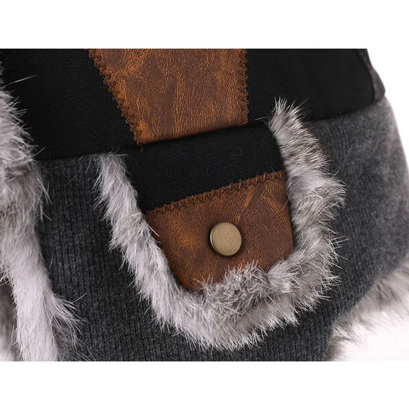 

5 Colors Men Winter Faux Rabbit Fur Bomber Hat Fluffy Fur Thick Warm Earflap Cap Ushanka Russian Trapper Hats Outdoors Riding
