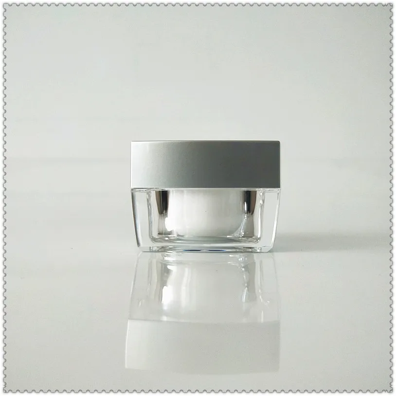 30G acrylic square shape  plastic jar pot tin bottl for  eye serum/day night cream/mask essence/moisturizer/gel cosmetic packing