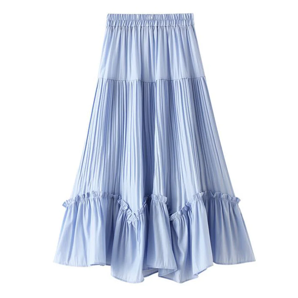Женская длинная Плиссированная ассиметричная юбка в стиле бохо винтажная