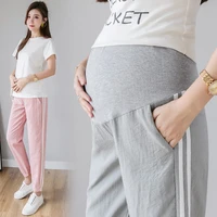 3126 spring summer fashion maternity jogger pants elastic waist belly pants clothes for pregnant women thin pregnancy trousers