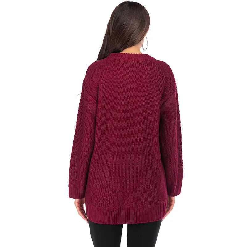 

Autumn Winter women Sweater 2019 Europe America women fashion loose knit plus size Femme Pullovers midi sweaters womens clothes