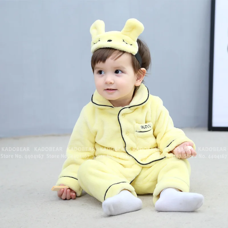 Детские фланелевые пижамные комплекты бархатная одежда для сна маленьких