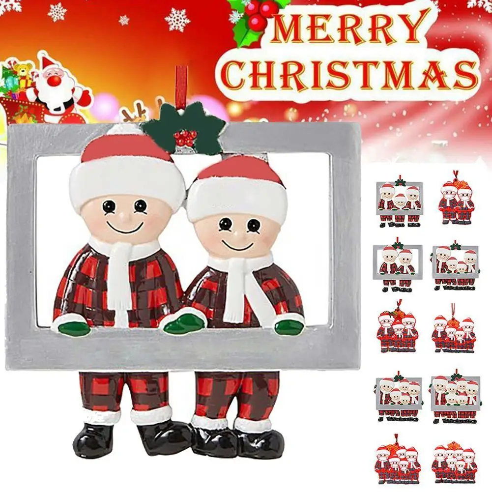 

2022 Diy Christmas Tree Decoration Pendant Creative Cute Family Photo Frame Small Pendant Home Decor Santa Claus Ornaments