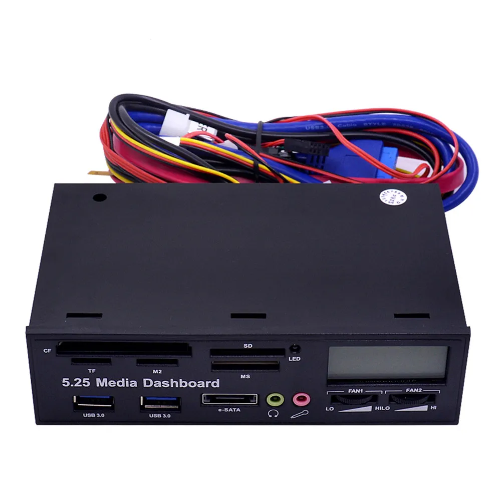 Все в одном 5 25 &quotМедиа панель 19 + 1 20Pin USB 3 0 спереди Панель мм аудио e SATA