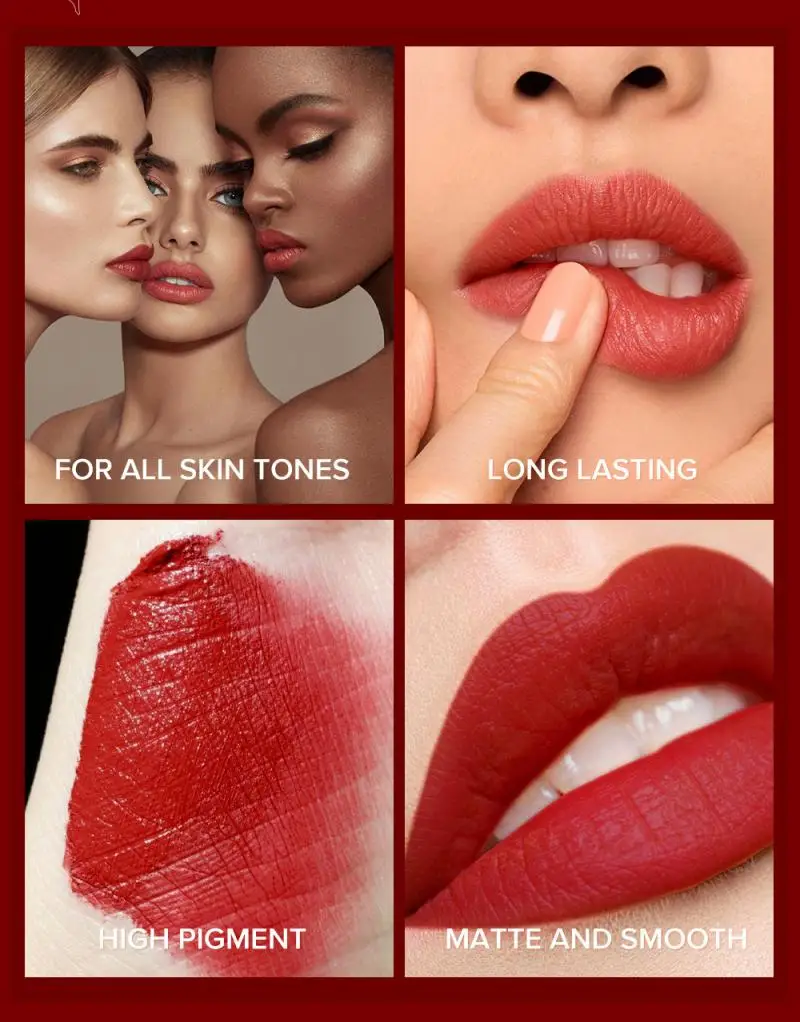 

SACE LADY 12 Colors Matte Lipstick Long-lasting Moisturizing Waterproof Lip Non-stick Cup Lip Stick Red Sexy Lip Makeup TSLM2