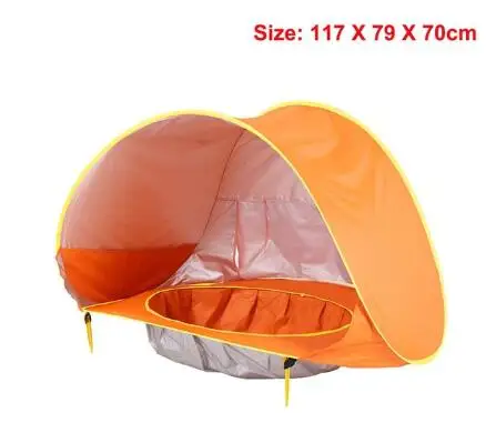 Beachtent-orange Многоцветная детская палатка для детей складной детская игрушка пластиковая дом игры Piscina de bolinha играть Надувные палатки двор Пул - Цвет: Beachtent-orange