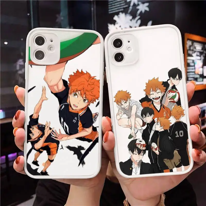 

Haikyuu Hinata attacks Anime Phone Cases Matte transparent For White iPhone 12 Mini 11 Pro XR XS Max 7 8 Plus X Back Cover