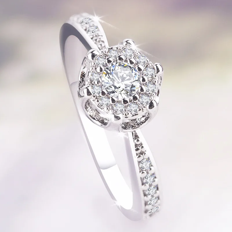 

Новинка 2021, изысканное роскошное кольцо с инкрустированными бриллиантами из циркония, элегантное индивидуальное обручальное кольцо