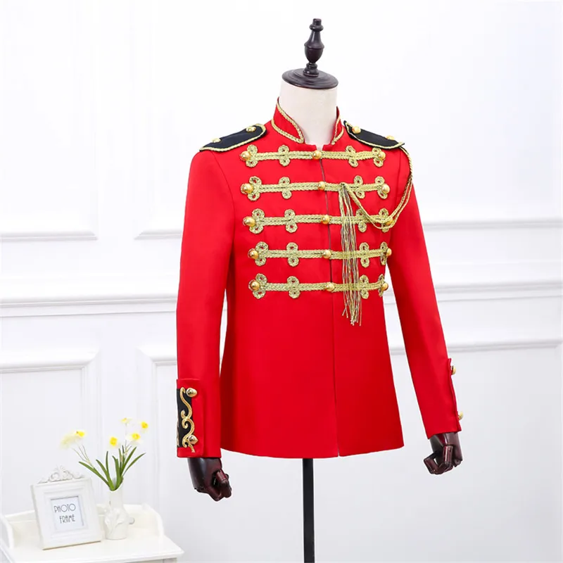 Пиджак мужской красный жакет Костюмный пиджак банкетное платье хор одежда для