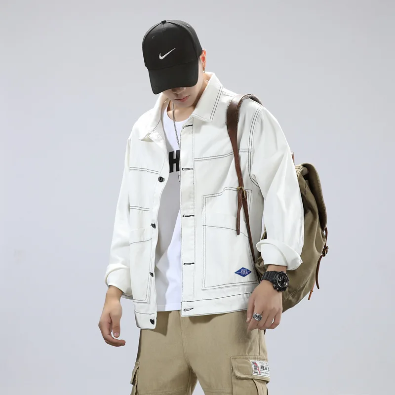 

Long Sleeve Korean Pilot Jacket Men Casual Hip Hop Bomber Rain Men Jacket Cardigan Windbreaker Ropa Men's Clothing BY50JK