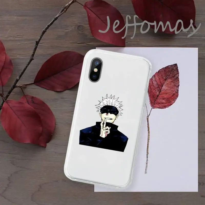 

Jujutsu Kaisen Satoru Gojo anime Phone Case Transparent for iPhone 11 12 mini pro XS MAX 8 7 6 6S Plus X 5S SE 2020 XR