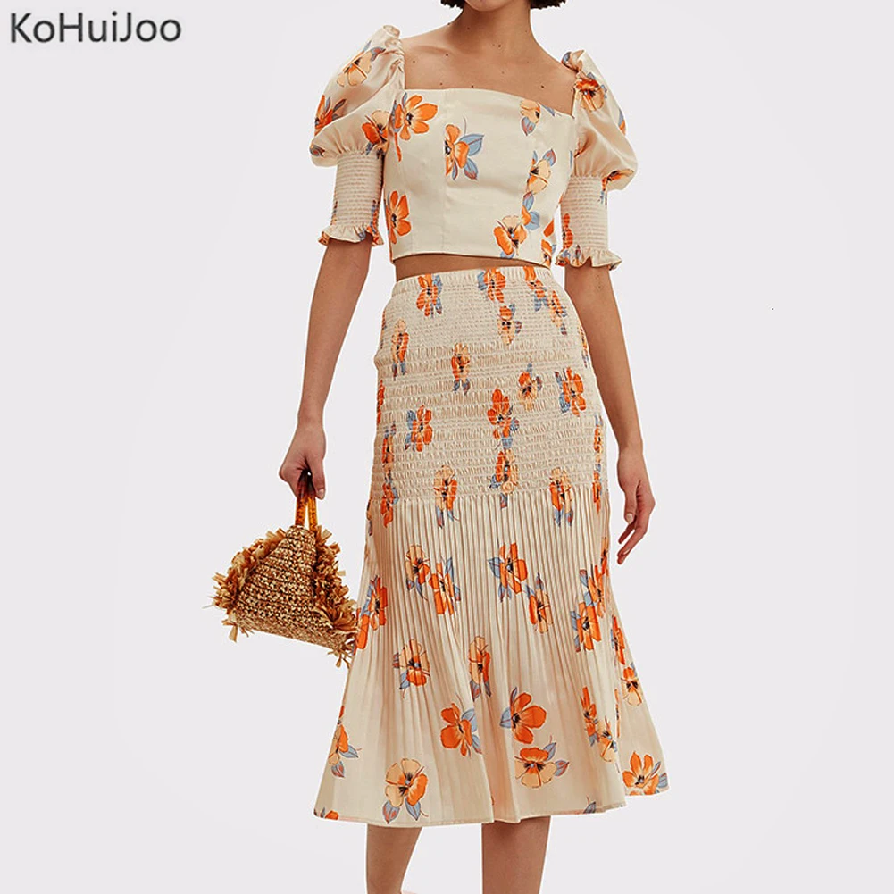 Женский костюм с юбкой 2 шт. весна-лето 2020 квадратный воротник сексуальный