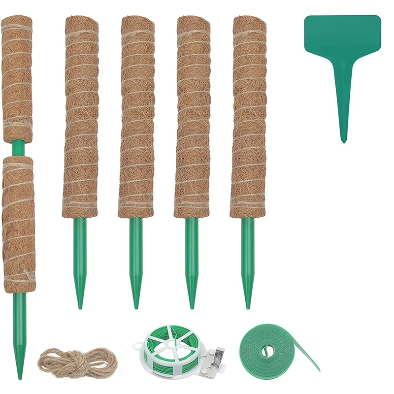 

Moss Pole for Climbing Plants,6 Pack Coir Pole,Plant Support Extension for Monstera Deliciosa, to Grow Upwards
