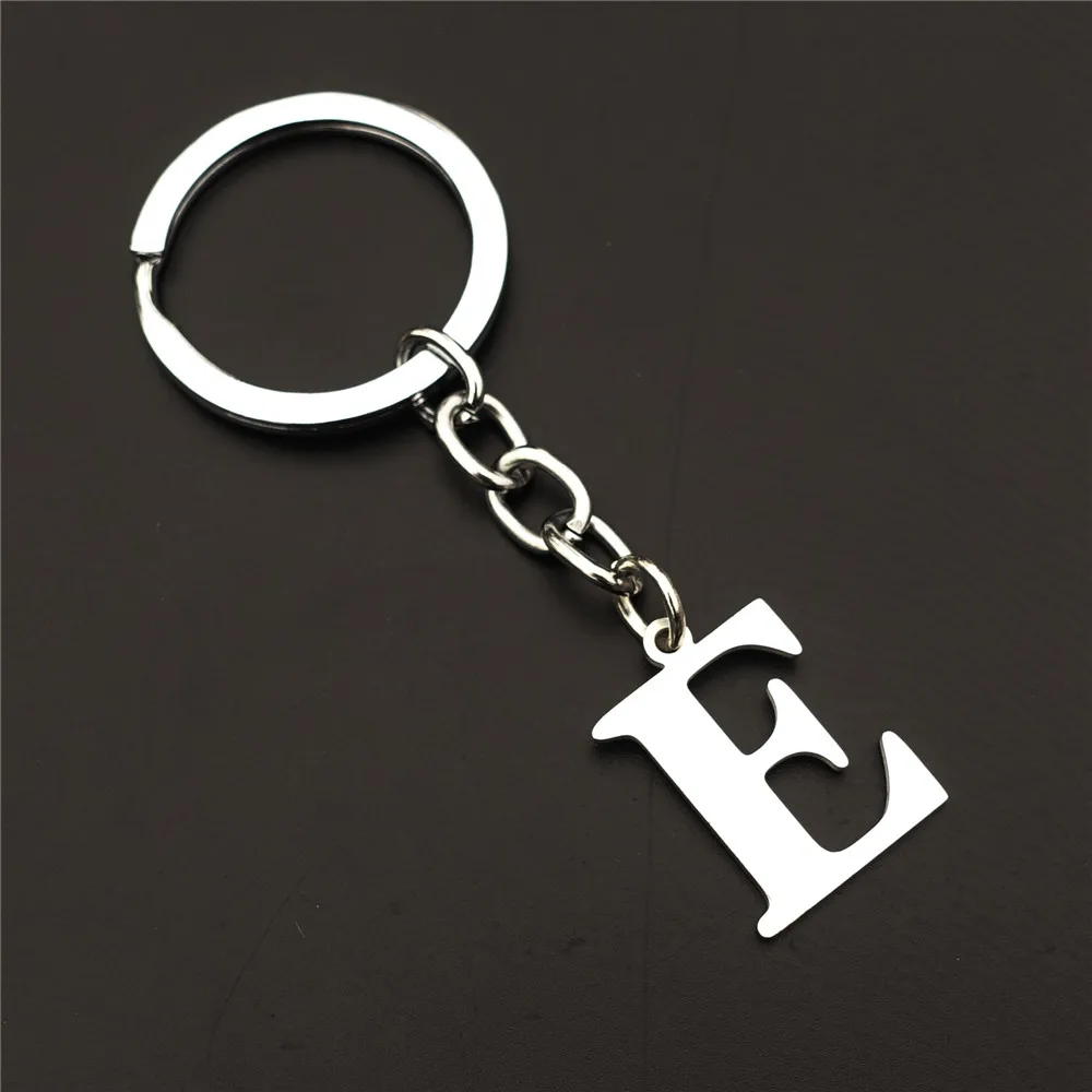 2 шт./лот брелок с именем и инициалом буквы E из нержавеющей стали Алфавит цепочки