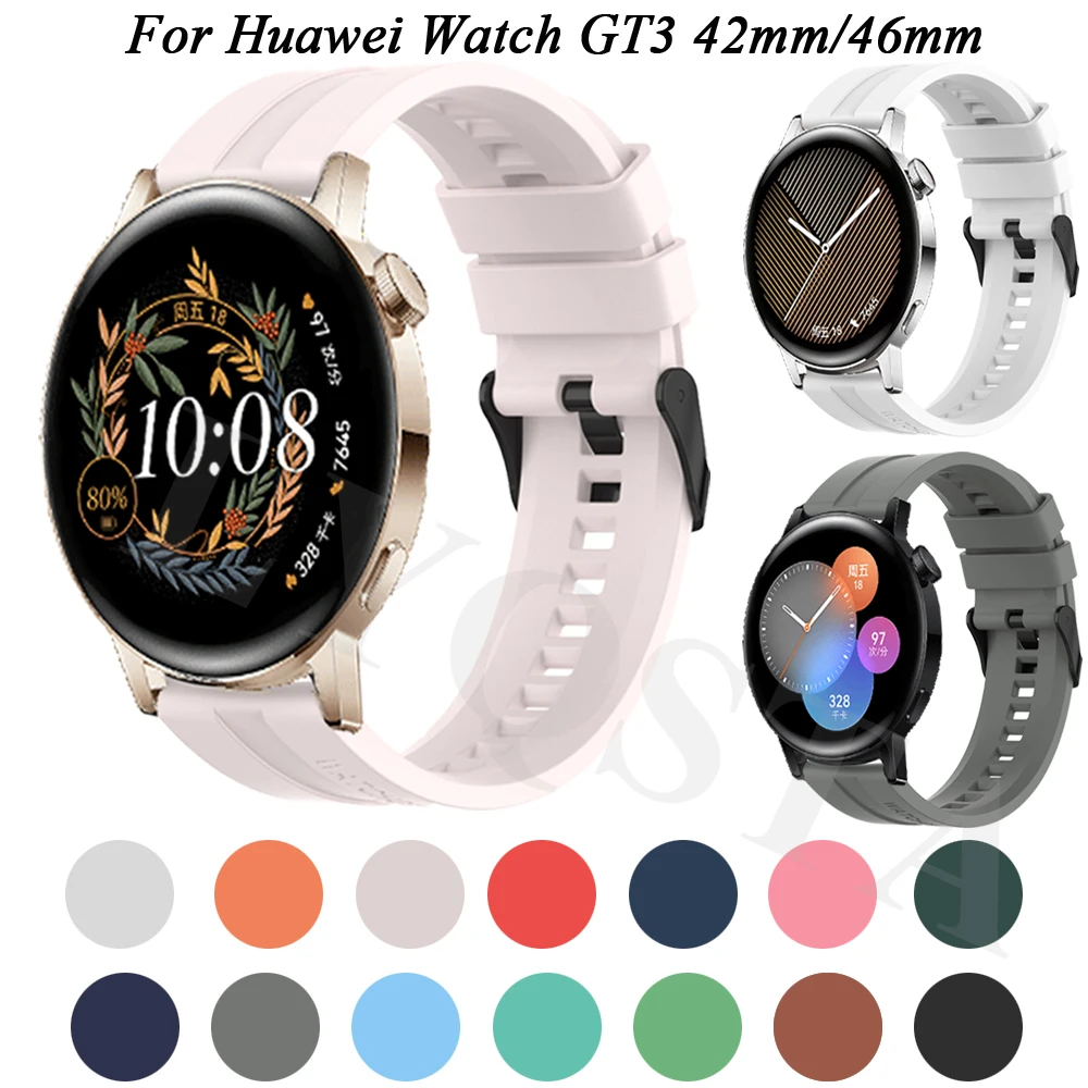 

Браслет для наручных часов Huawei Watch GT3 42 мм 46 мм 20 22 мм, силиконовый ремешок GT Runner GT2 Por Honor Magic 42 46 мм