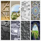 2 шт.компл., 3D наклейка на дверь, самоклеящиеся водонепроницаемые обои из ПВХ, настенные фотообои, домашний дизайн, украшение комнаты, постер