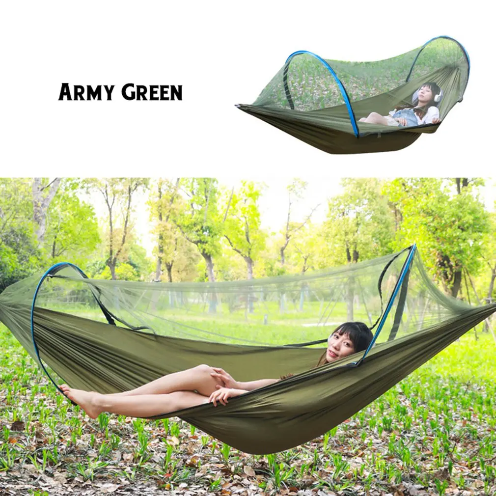 

Portable Hammock Bed For Double Person Tent Sleeping Hanging Hammock Bed Blocking Mosquito Net Including Hooks Buckle Rope