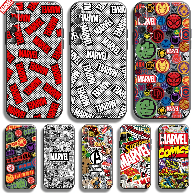 

Marvel Logo Avengers For Xiaomi Mi 10 10T Pro 5G Phone Case Soft Silicon Coque Cover Black Funda Comics Thor Captain America