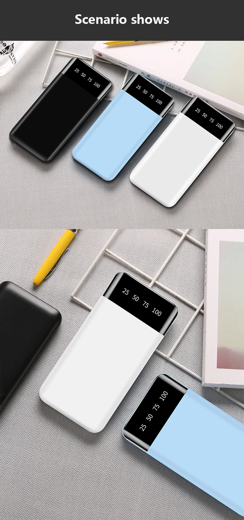 Внешний аккумулятор 10000 мАч для Xiaomi Mi 2 USB внешний аккумулятор портативное зарядное устройство Внешний аккумулятор повербанк для iPhone samsung huawei