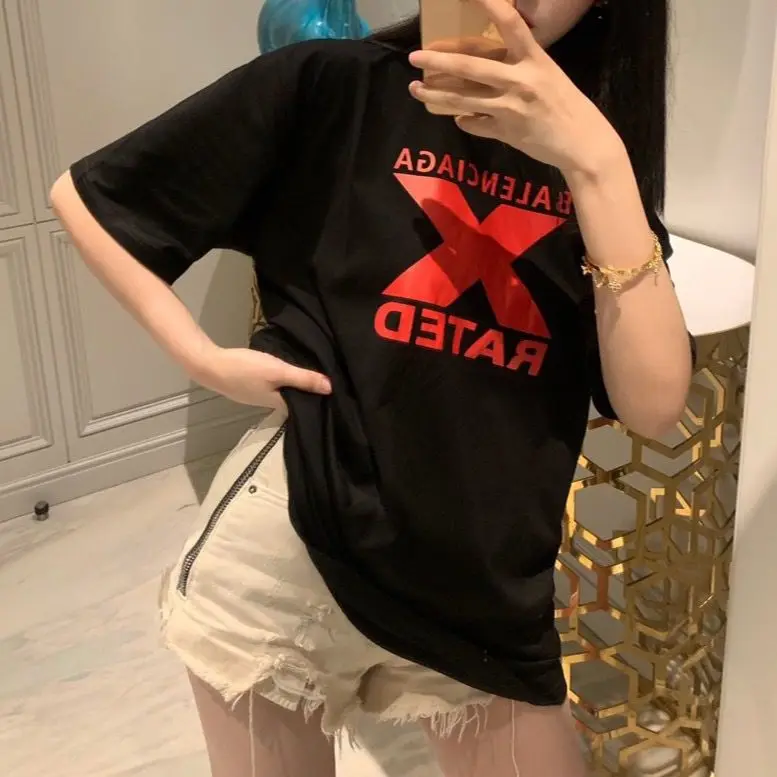 

2021 Summer New Loose Large Size Letters Men and Women Short-sleeved Korean Couple T-shirt All-match Top