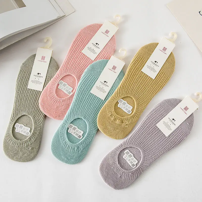 Носки женские короткие 5 пар лето носки-невидимки из хлопка | Женская одежда