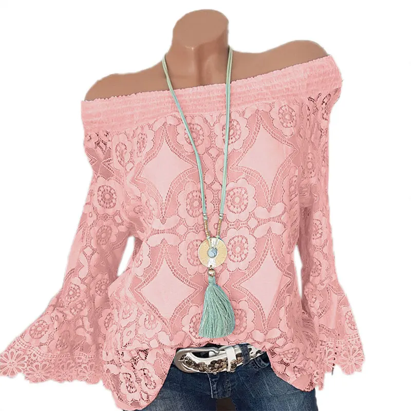 VICABO кружевная строчка сплошной цвет сексуальные женские футболки длинный рукав