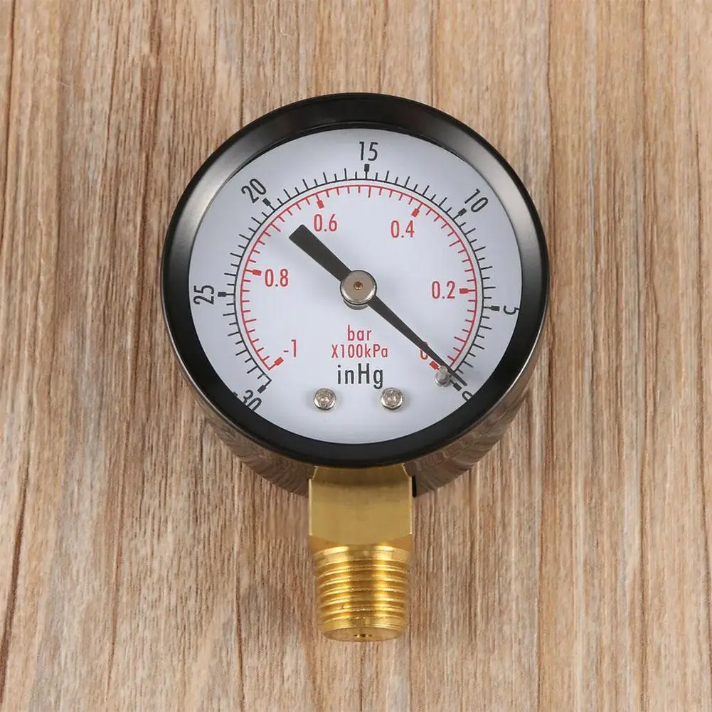 Сухой бытовой вакуумный манометр Blk сталь 1/4 NPT нижнее Крепление-30HG/60PSI |