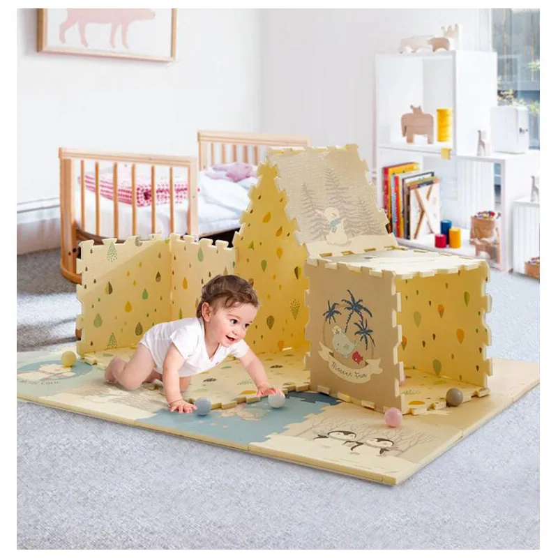 Детский коврик для ползания 2 см толстый и безвкусный комбинированный анти осень