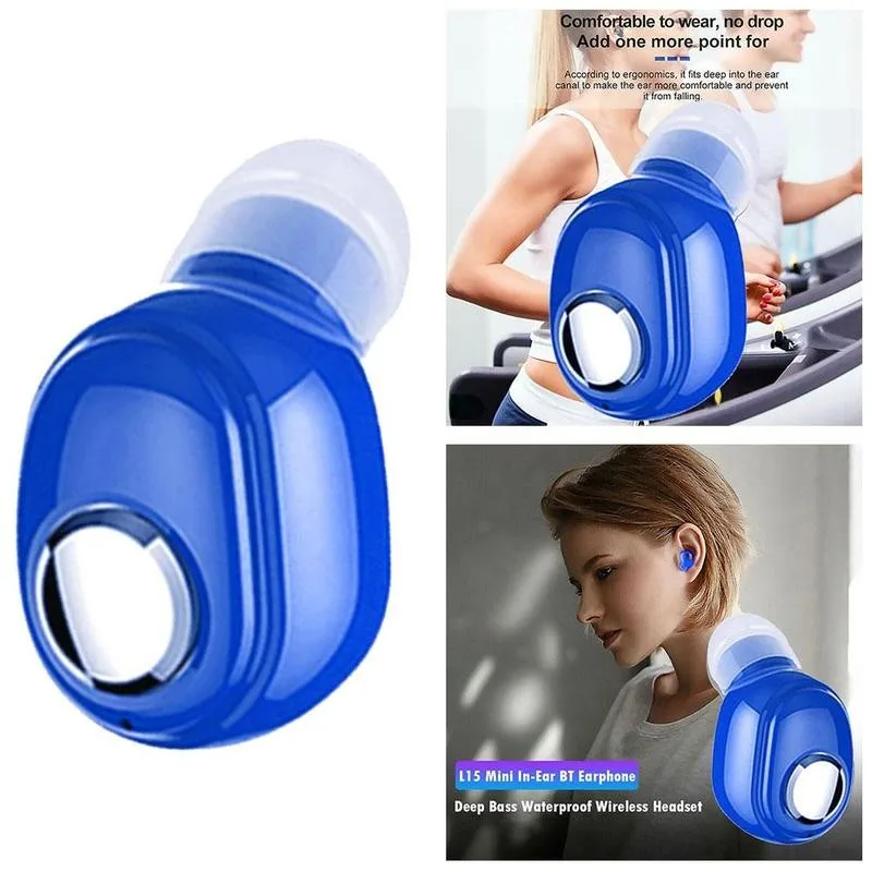 Bluetooth V5.0 наушники беспроводные мини вкладыши с шумоподавлением спортивные 1 шт