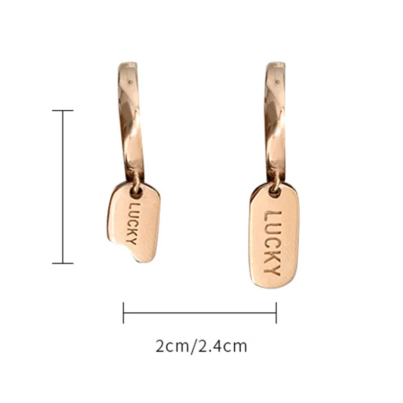 

Fashion Lucky Square Asymmetry Earrings for Women Luxury Individuality Creativity Jewelry Temperament Short Earrings Hot