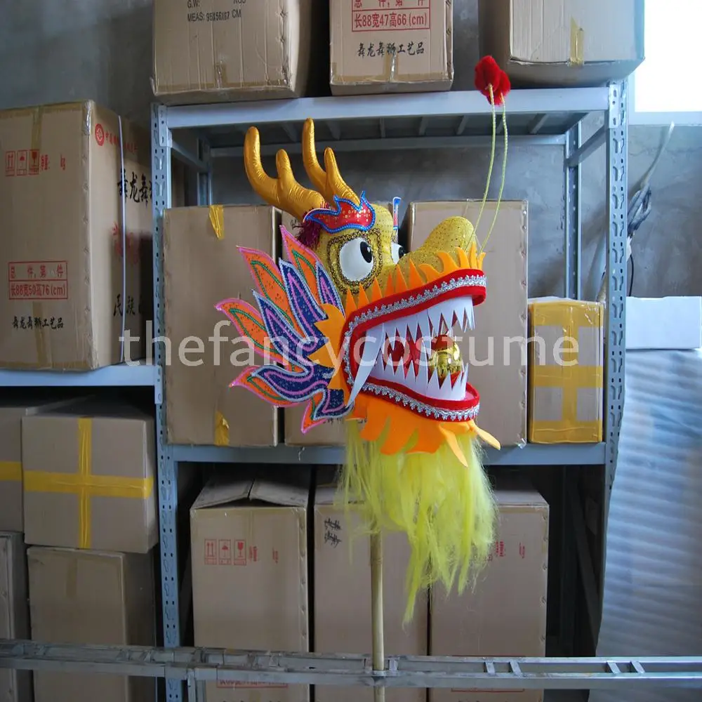 18m Length Size 3 silk print fabric yellow Chinese DRAGON DANCE ORIGINAL Dragon Chinese Folk Festival Celebration Costume